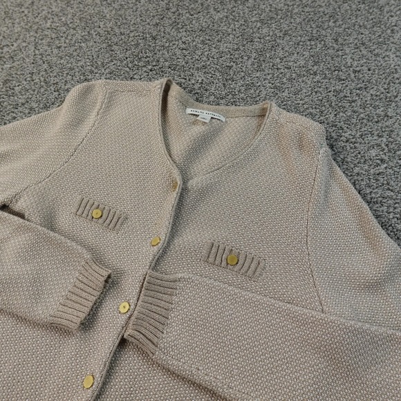 Banana Republic Sweaters - Banana Republic Cardigan Womens M Beige Metallic Knit Button Sweater Jacket Coat